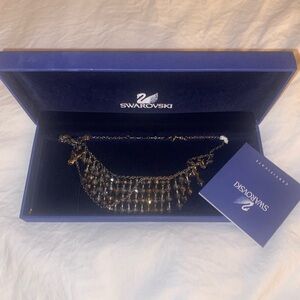Swarovski Gold Fringe Necklace with Elegant Design